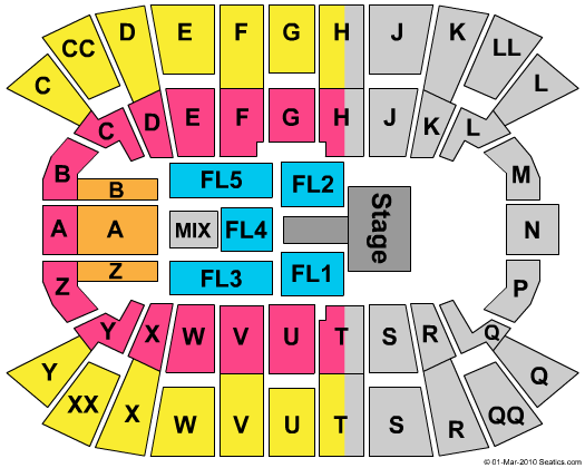 Mullins Center Daughtry Seating Chart